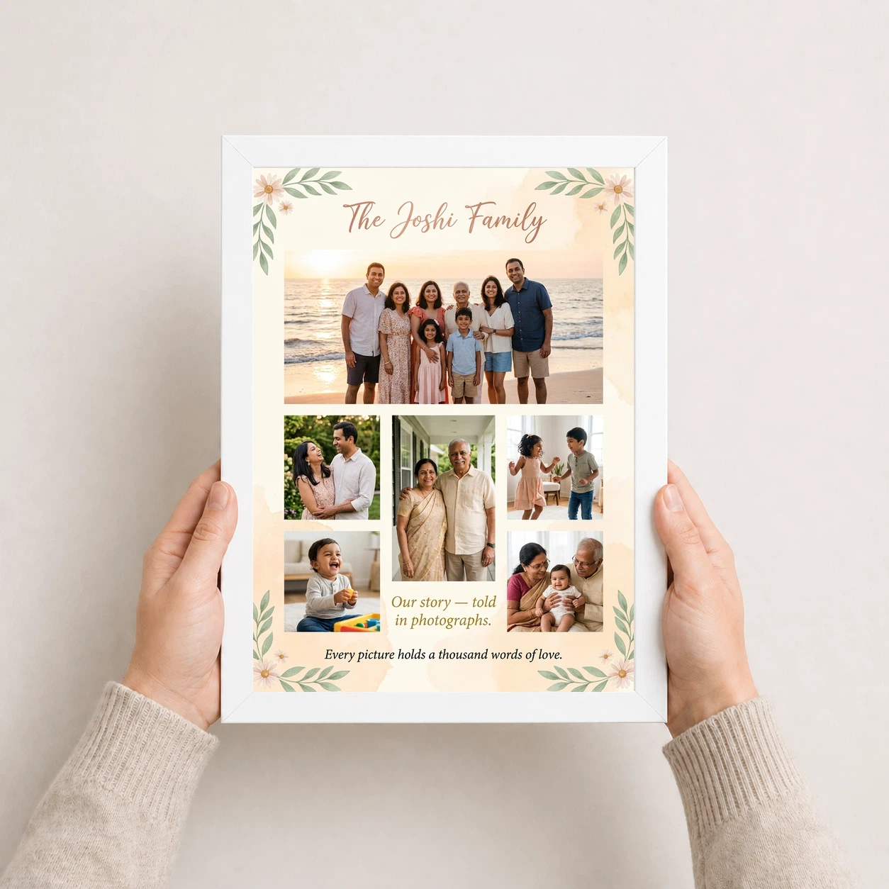 Family Photo Frame Ideas Boho Nature Collage Wall Art Photo Frame, view 7
