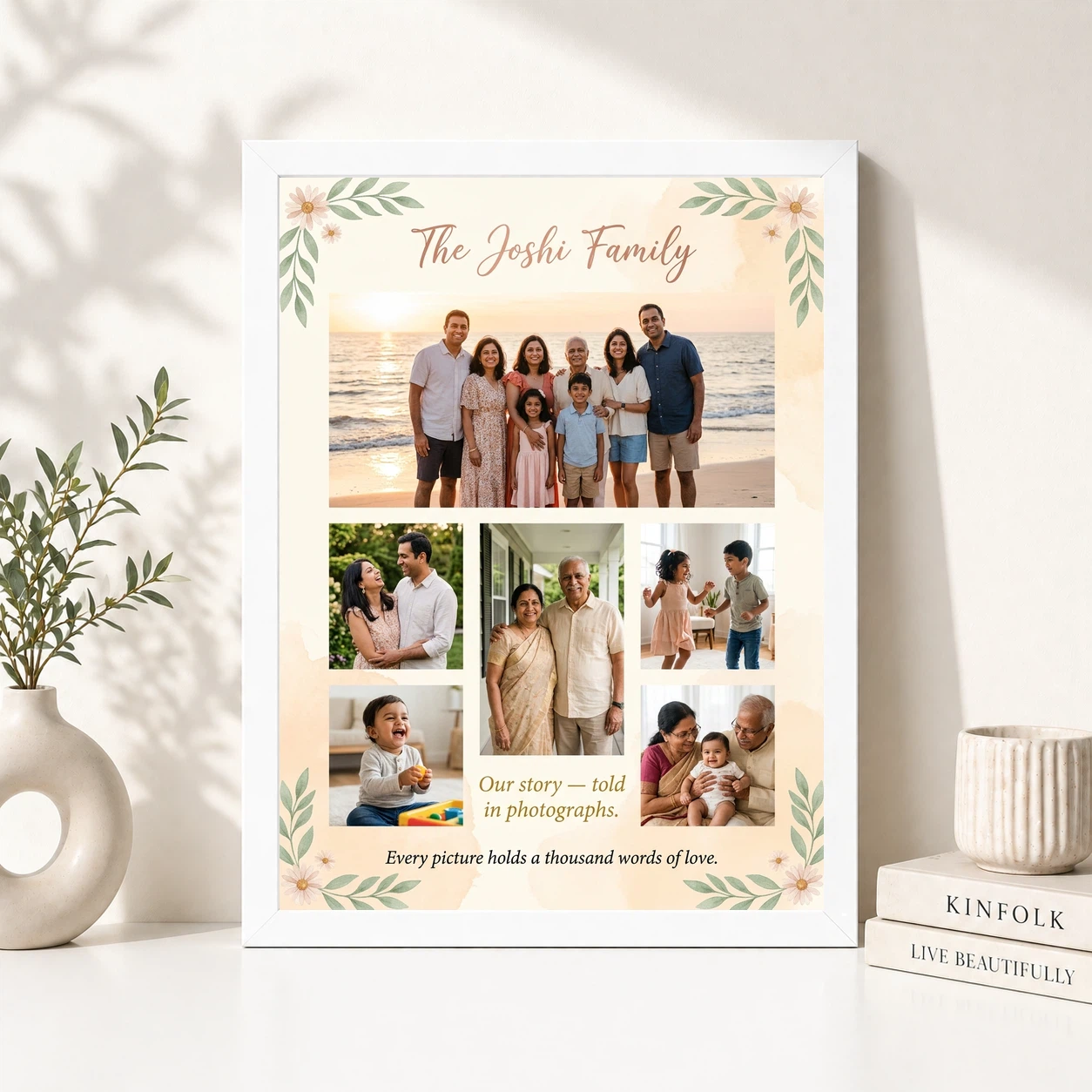 Family Photo Frame Ideas Boho Nature Collage Wall Art Photo Frame, view 8