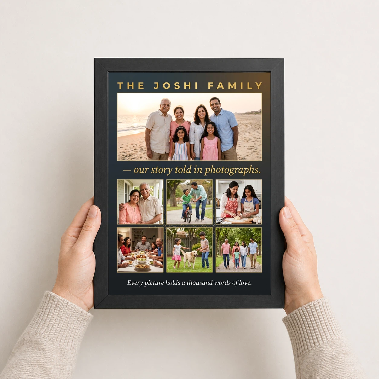 Family Photo Frame Ideas Pastel Watercolor Art Portrait Photo Frame, view 3