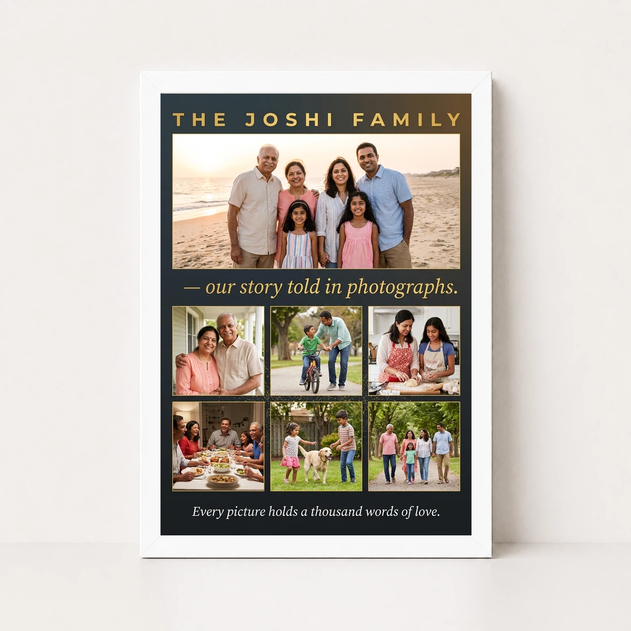 Family Photo Frame Ideas Pastel Watercolor Art Portrait Photo Frame, view 5