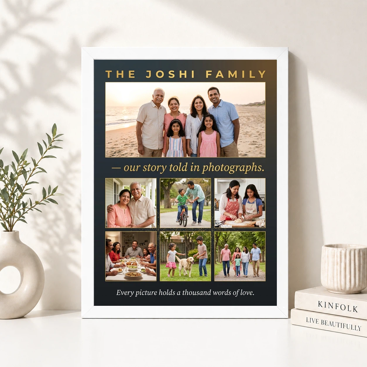 Family Photo Frame Ideas Pastel Watercolor Art Portrait Photo Frame, view 8