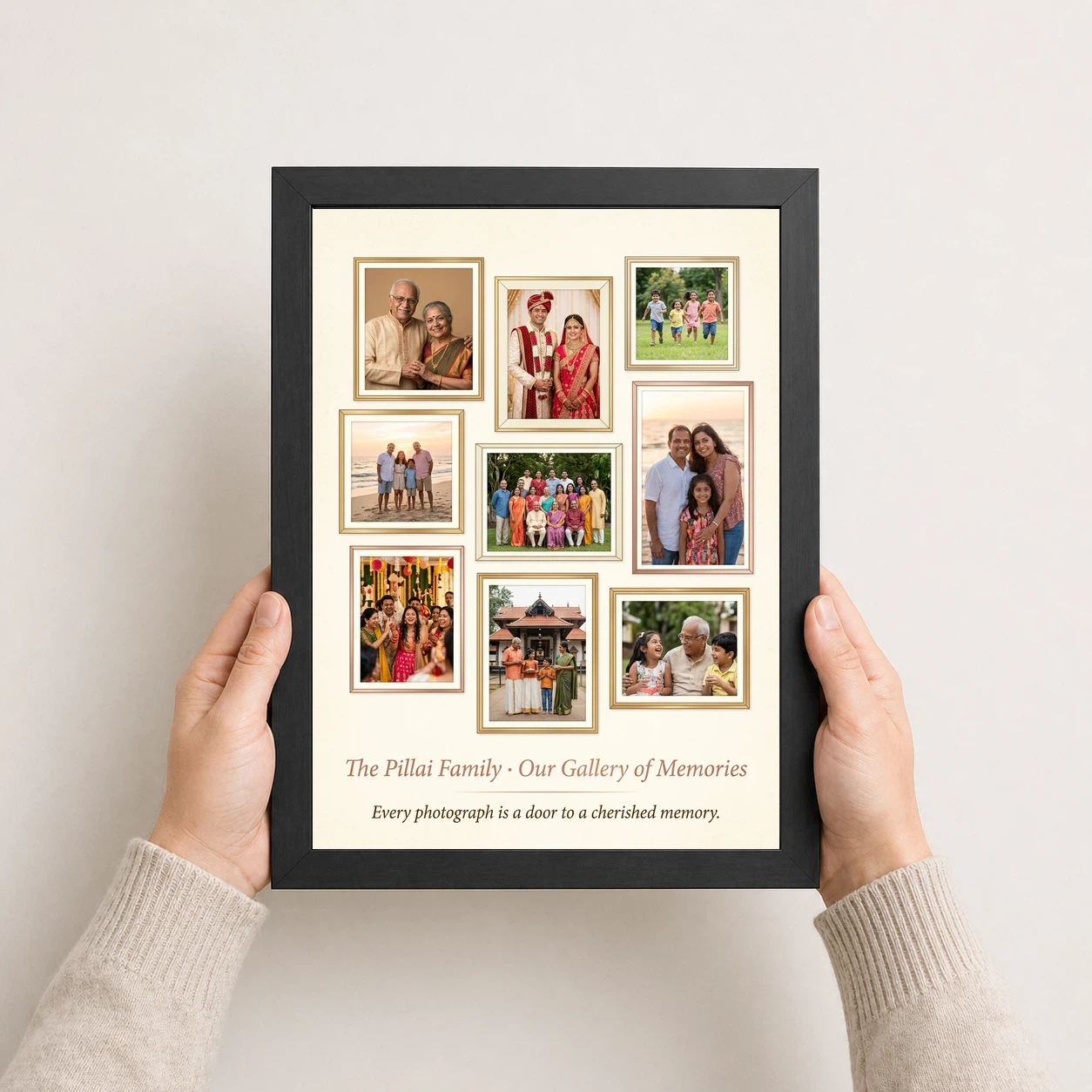Family Picture Frames Warm Floral Illustrated Portrait Photo Frame, view 3