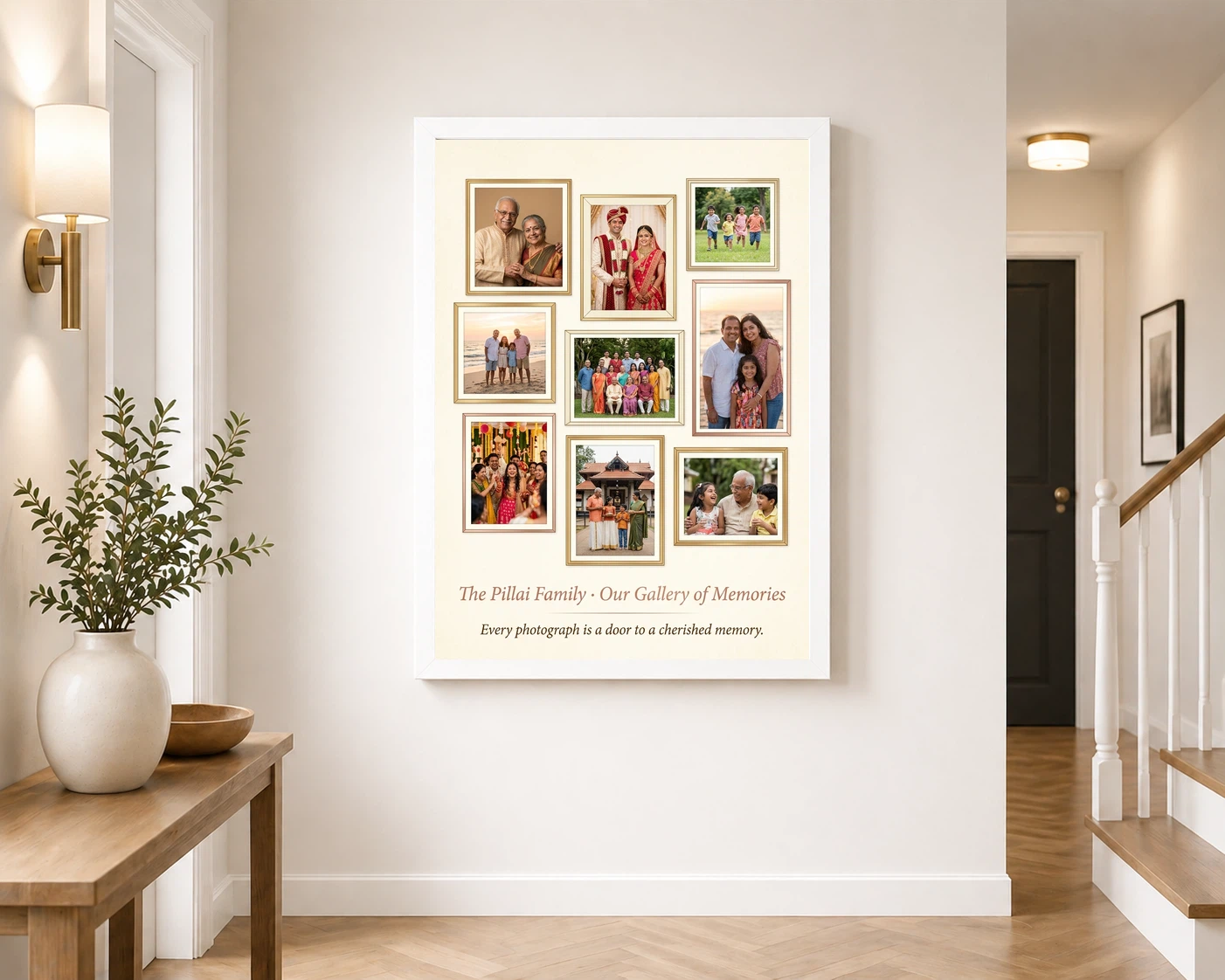 Family Picture Frames Warm Floral Illustrated Portrait Photo Frame, view 6