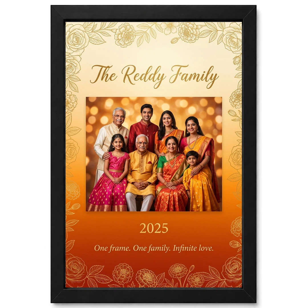 Family Single Photo Frame Elegant Classic Portrait Art Photo Frame