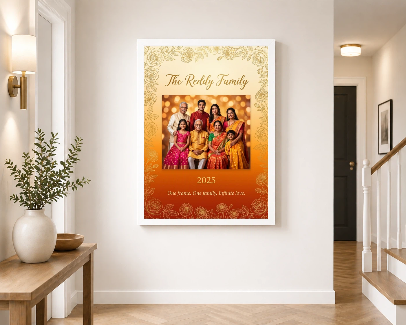 Family Single Photo Frame Elegant Classic Portrait Art Photo Frame, view 6