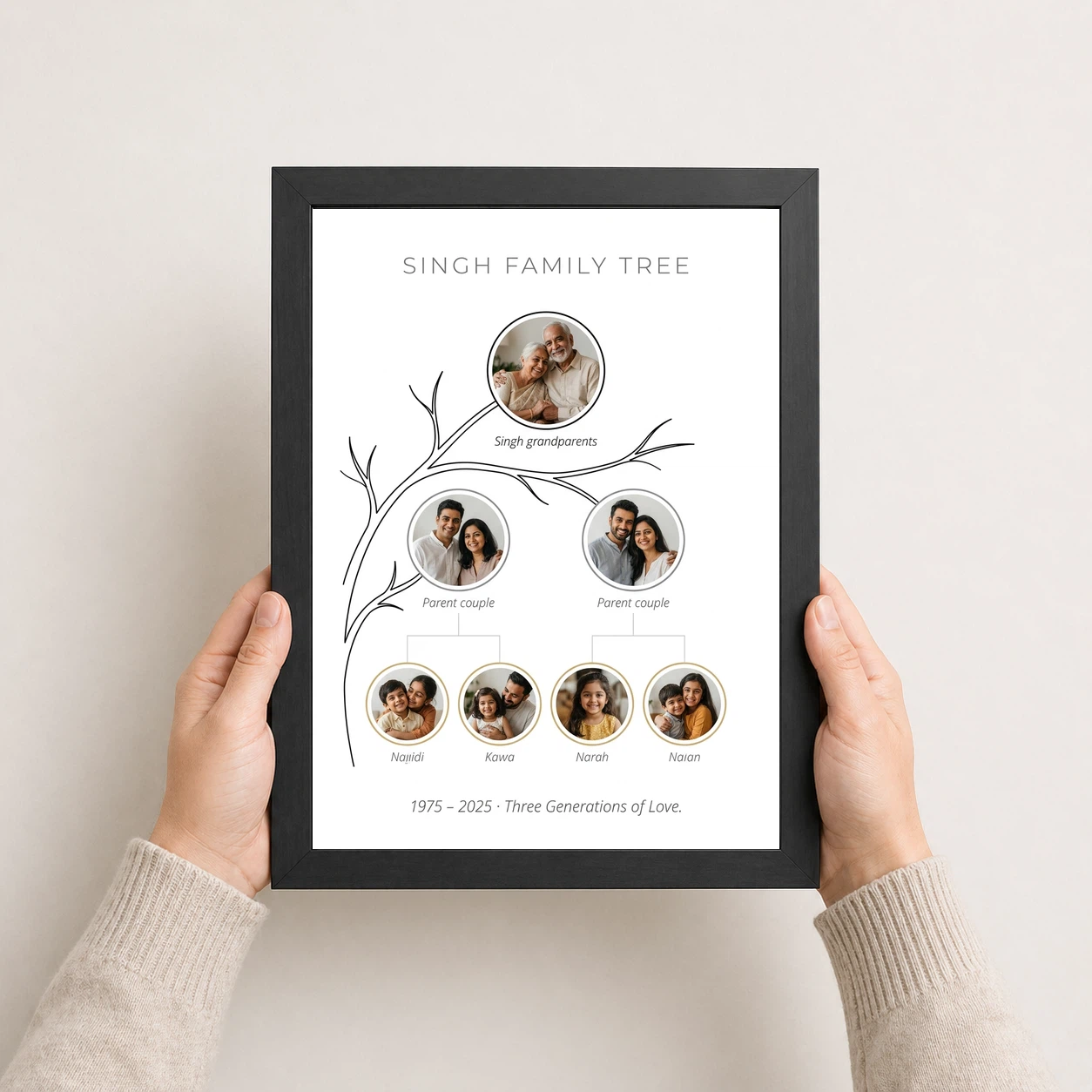 Family Tree Photo Frame Black Gold Royal Heritage Photo Frame, view 3