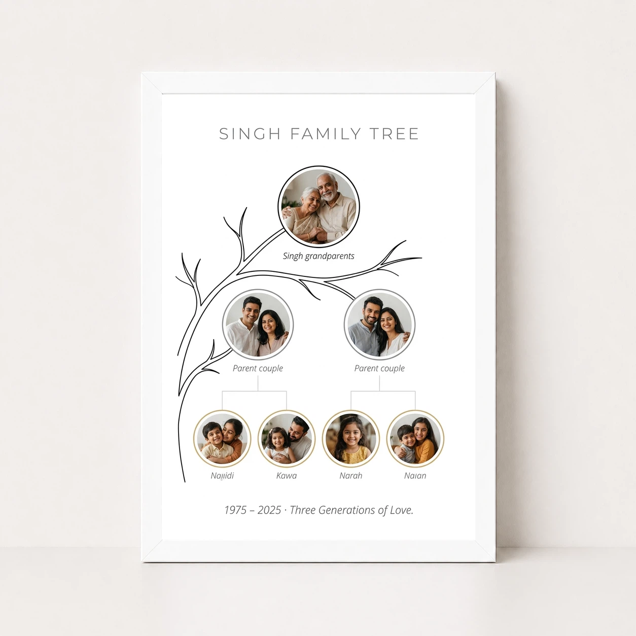 Family Tree Photo Frame Black Gold Royal Heritage Photo Frame, view 5
