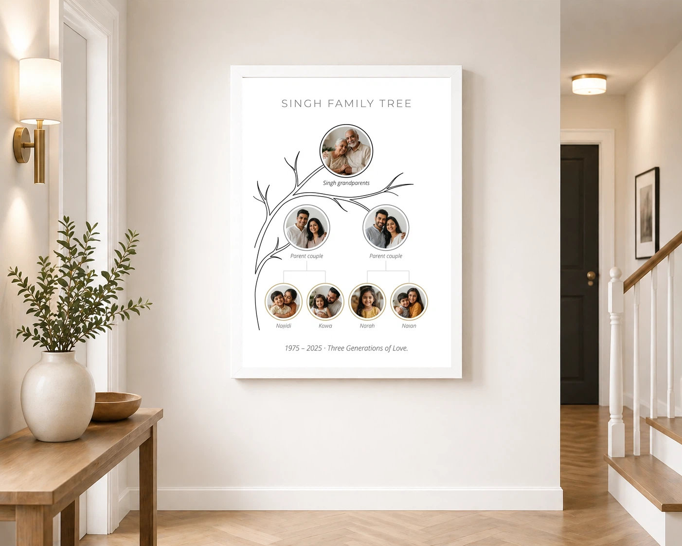 Family Tree Photo Frame Black Gold Royal Heritage Photo Frame, view 6