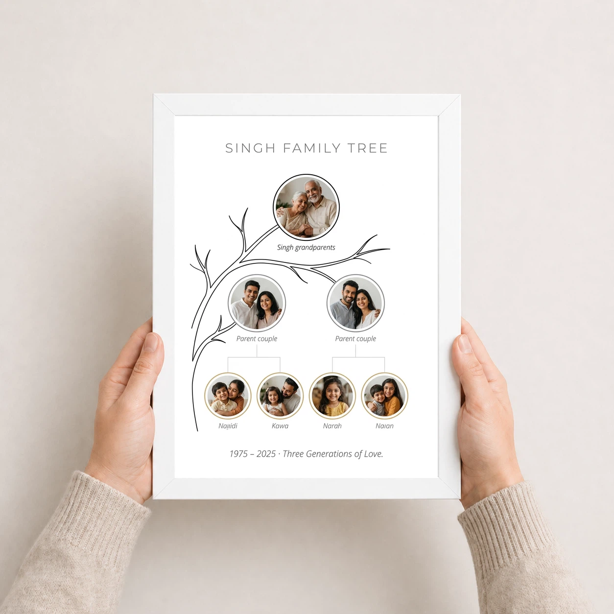 Family Tree Photo Frame Black Gold Royal Heritage Photo Frame, view 7