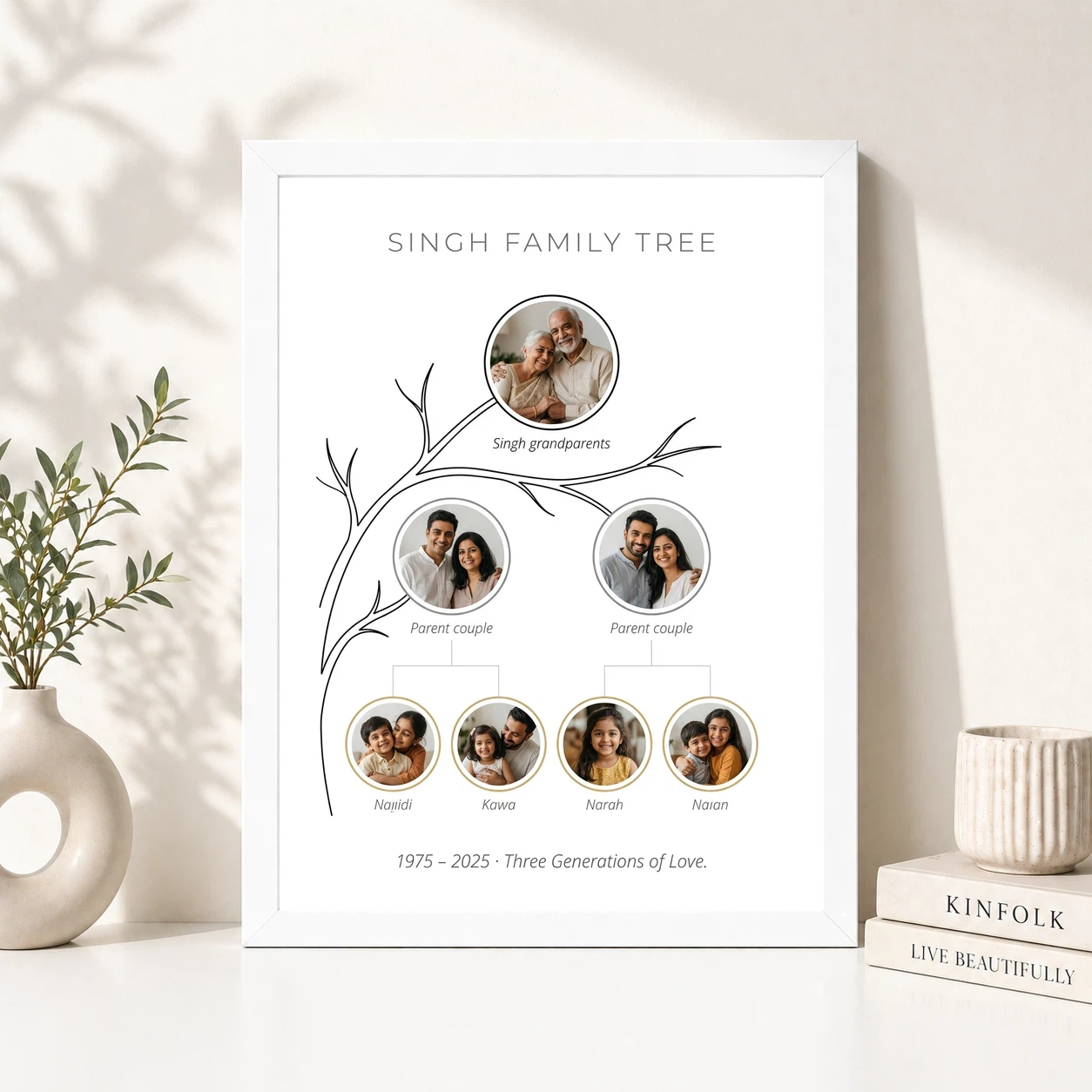 Family Tree Photo Frame Black Gold Royal Heritage Photo Frame, view 8