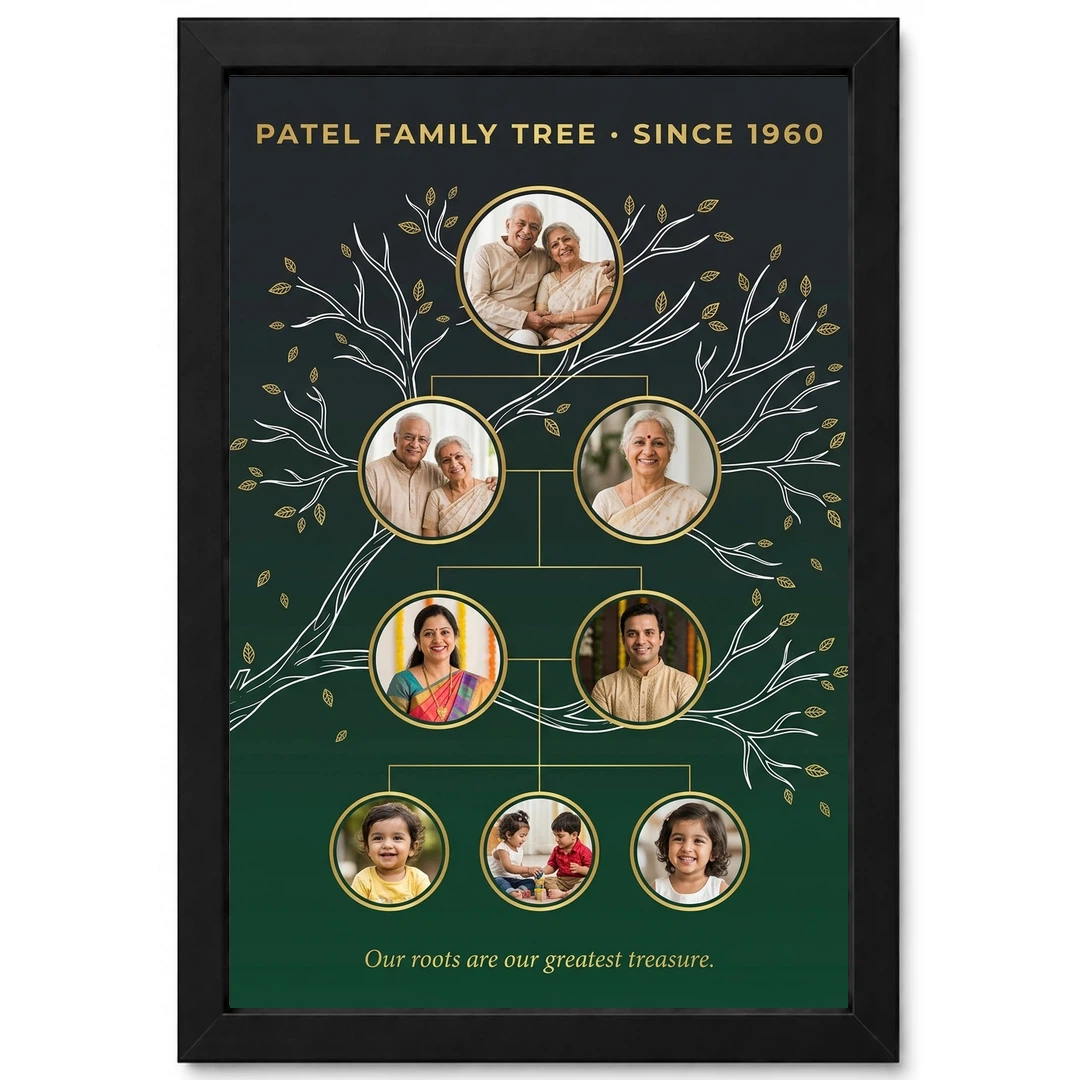 Family Tree Photo Frame Wall Elegant Gold Family Wall Art Photo Frame