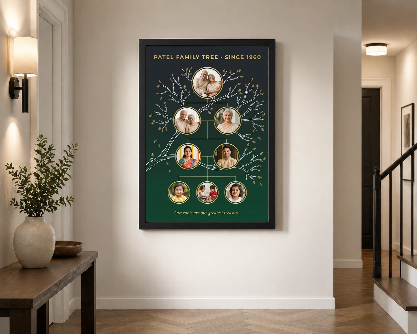 Family Tree Photo Frame Wall Elegant Gold Family Wall Art Photo Frame, view 2