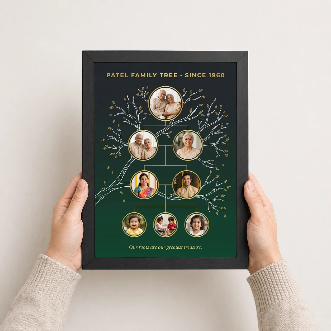 Family Tree Photo Frame Wall Elegant Gold Family Wall Art Photo Frame, view 3