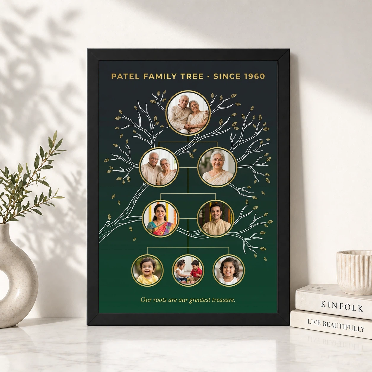Family Tree Photo Frame Wall Elegant Gold Family Wall Art Photo Frame, view 4