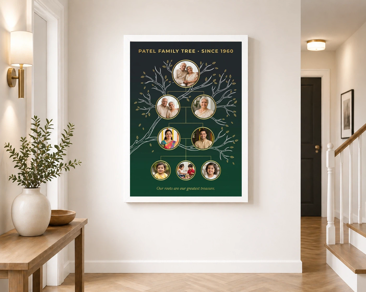 Family Tree Photo Frame Wall Elegant Gold Family Wall Art Photo Frame, view 6