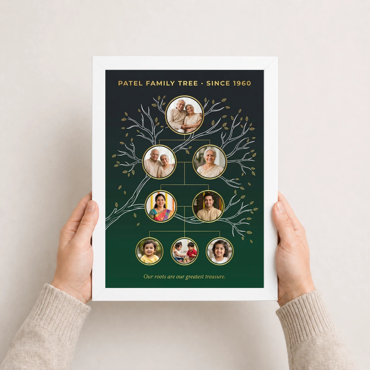 Family Tree Photo Frame Wall Elegant Gold Family Wall Art Photo Frame, view 7