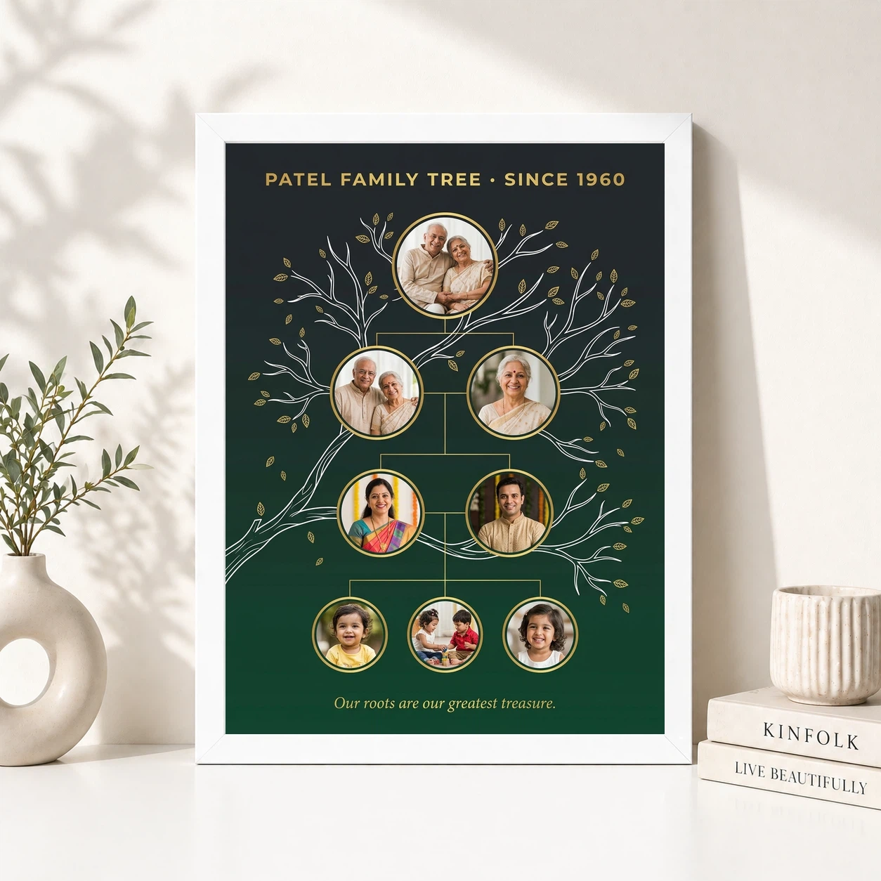 Family Tree Photo Frame Wall Elegant Gold Family Wall Art Photo Frame, view 8