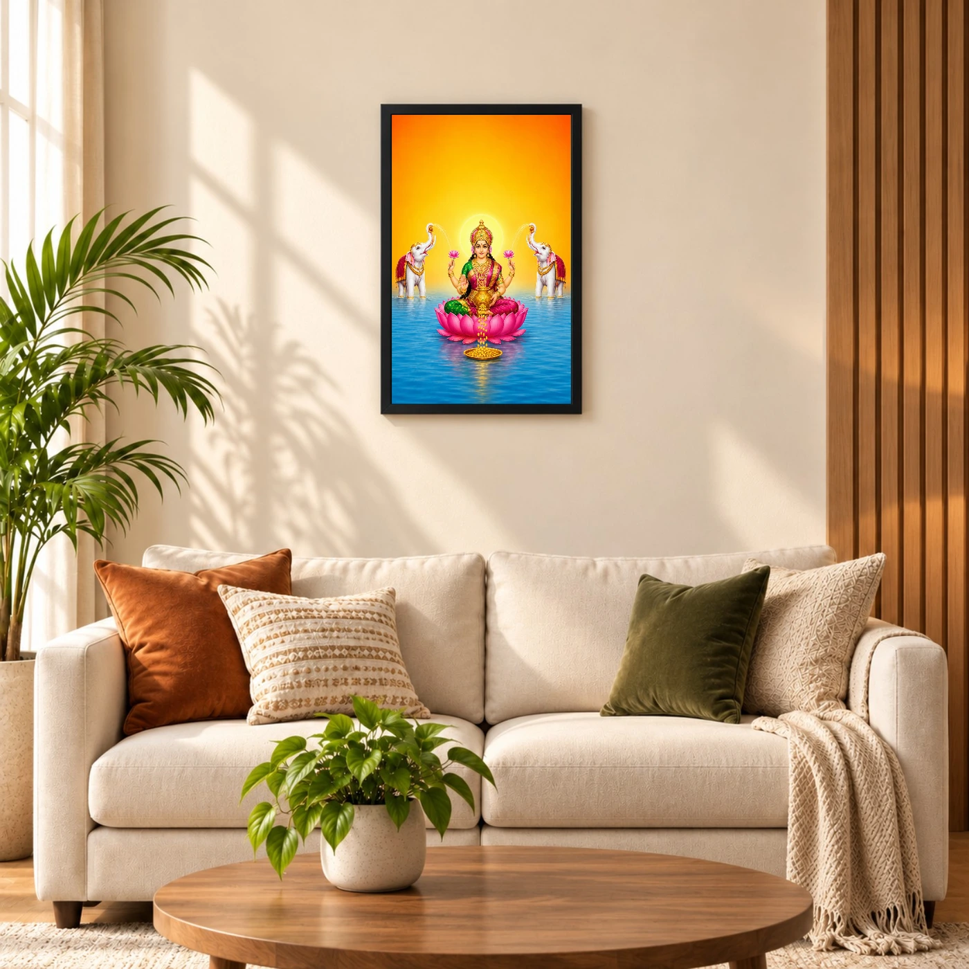 Floating Lotus Gaja Varalakshmi Photo Frame – Blue Water Art, view 8