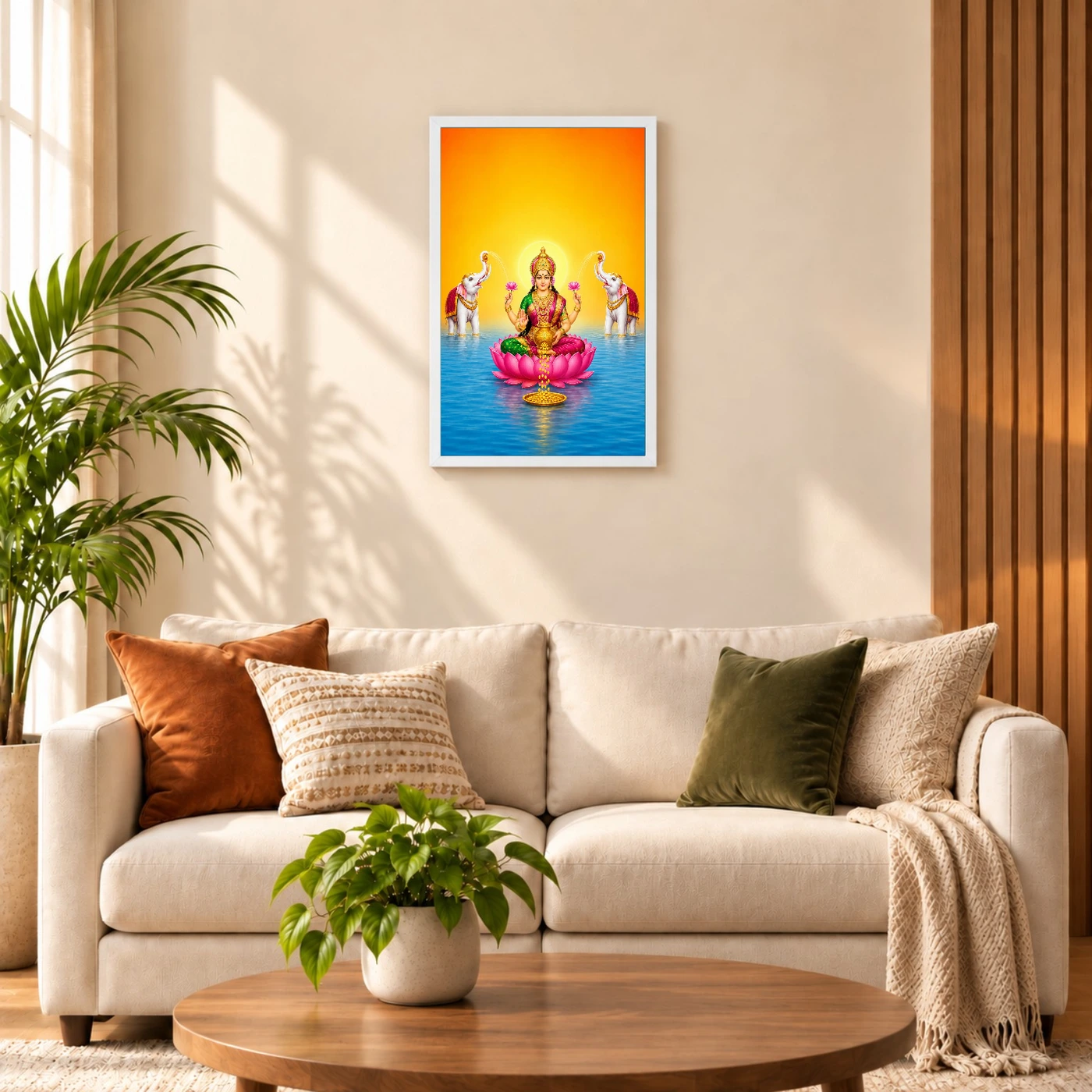 Floating Lotus Gaja Varalakshmi Photo Frame – Blue Water Art, view 9