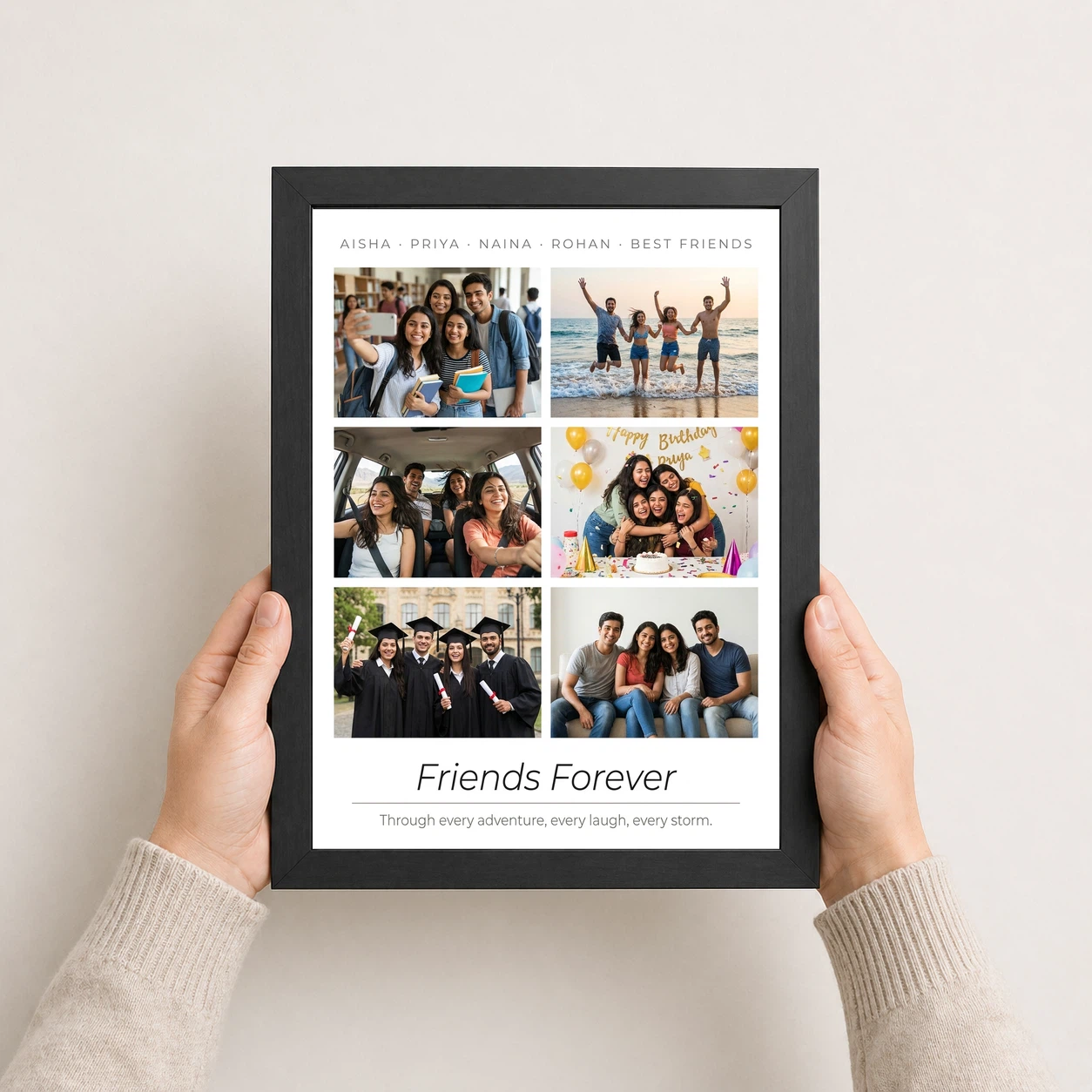 Friends Photo Frame Collage Retro Vintage Besties Memories Photo Frame, view 3