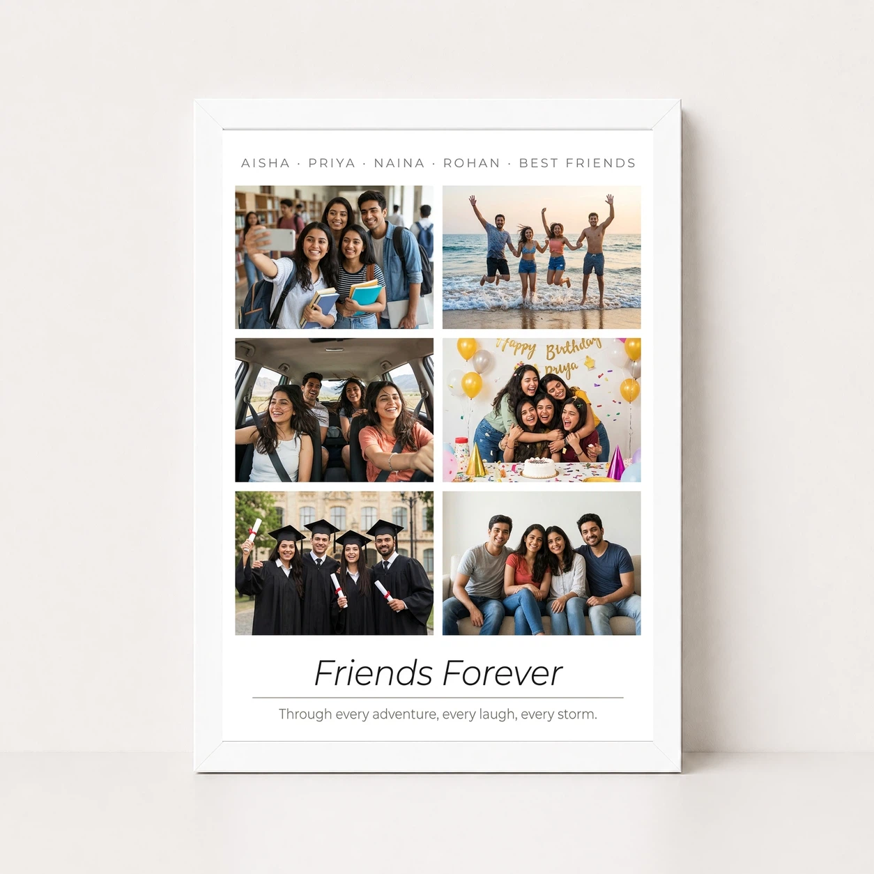 Friends Photo Frame Collage Retro Vintage Besties Memories Photo Frame, view 5