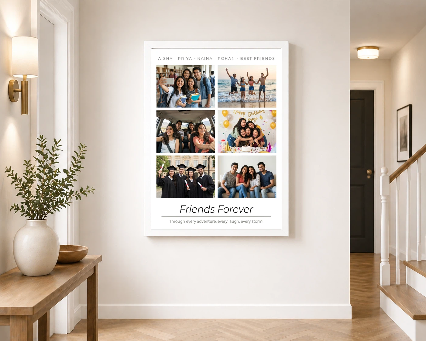 Friends Photo Frame Collage Retro Vintage Besties Memories Photo Frame, view 6