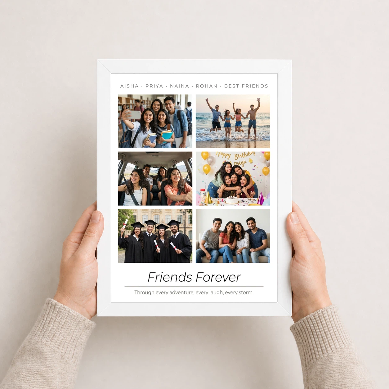 Friends Photo Frame Collage Retro Vintage Besties Memories Photo Frame, view 7