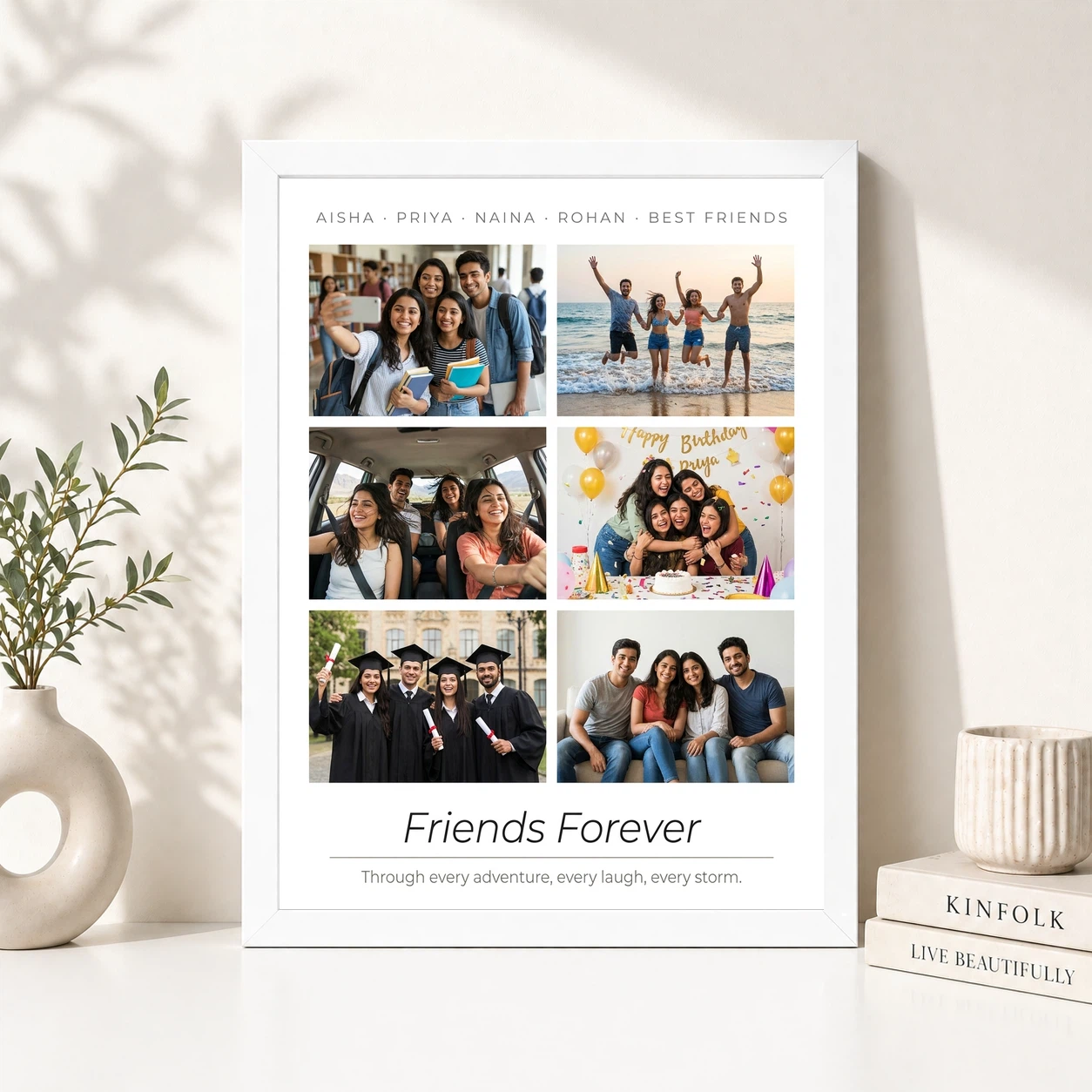 Friends Photo Frame Collage Retro Vintage Besties Memories Photo Frame, view 8
