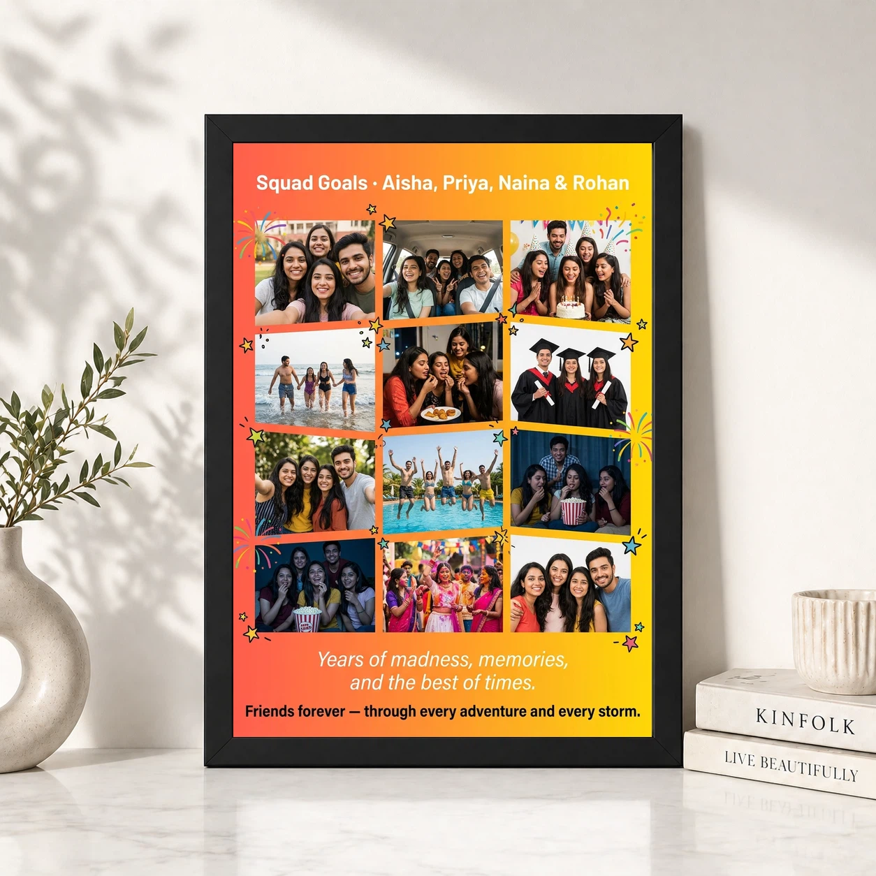 Friends Photo Frame Collage Vibrant Fun Friendship Memories Photo Frame, view 4