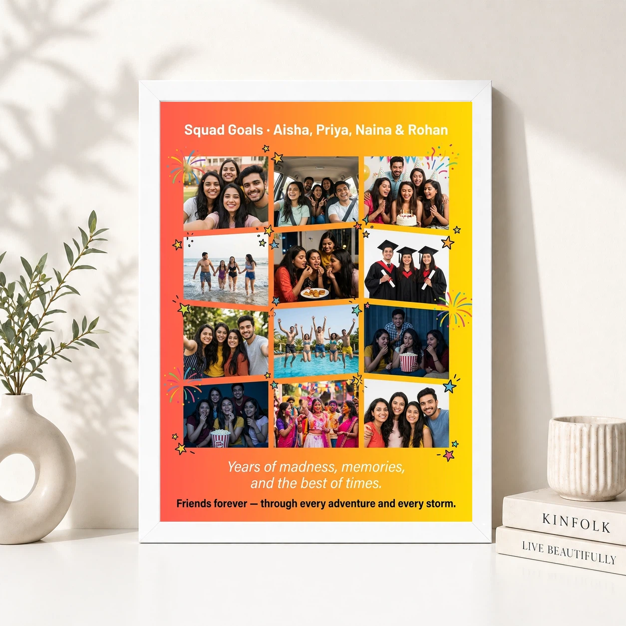 Friends Photo Frame Collage Vibrant Fun Friendship Memories Photo Frame, view 8