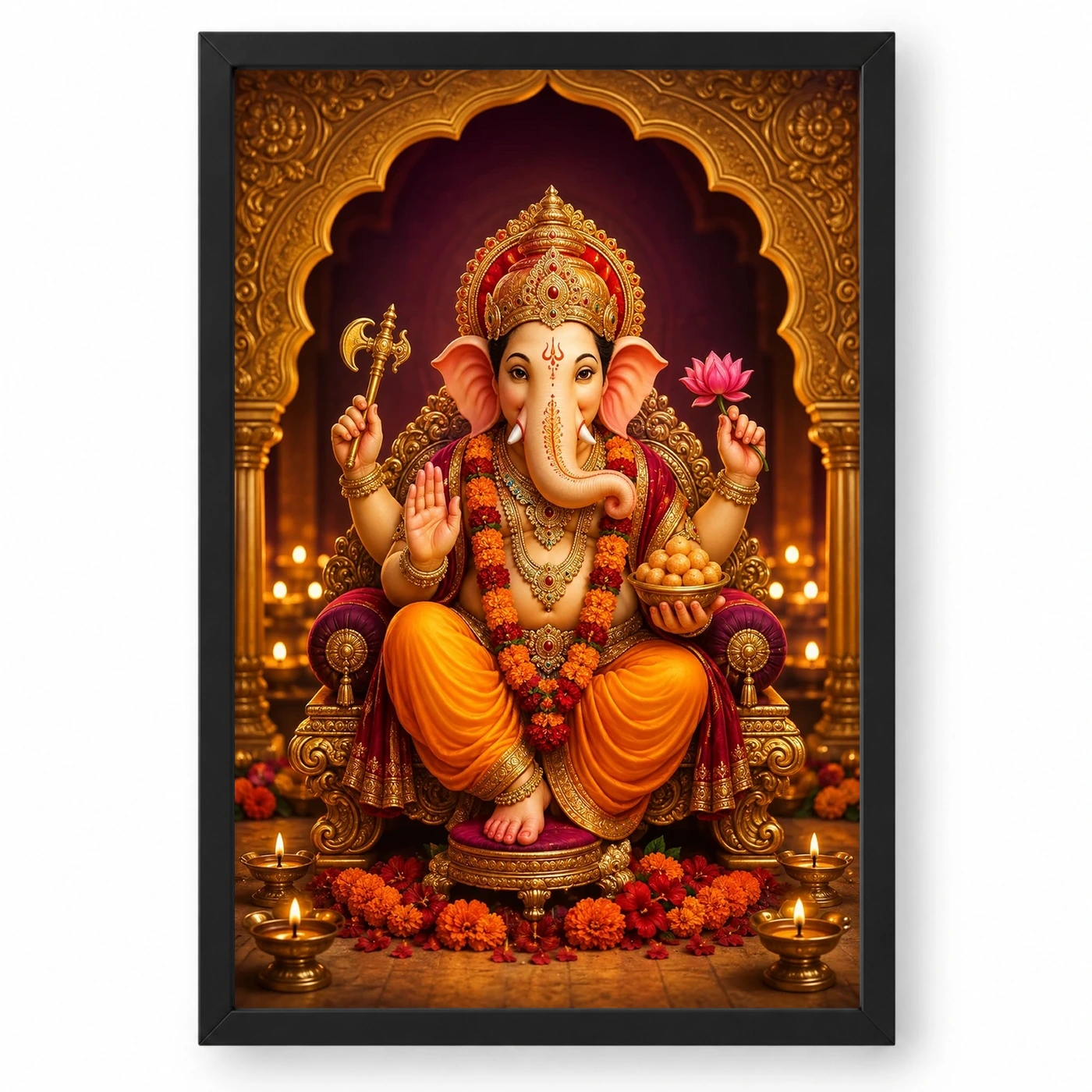 Ganesh Chaturthi — Festival Pandal Blessings Frame