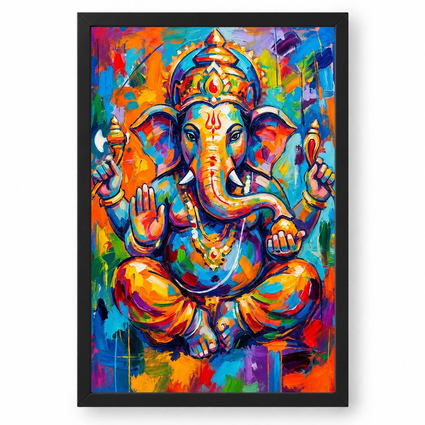 Ganesha Abstract Contemporary Bold Brushstroke Gallery Art Photo Frame