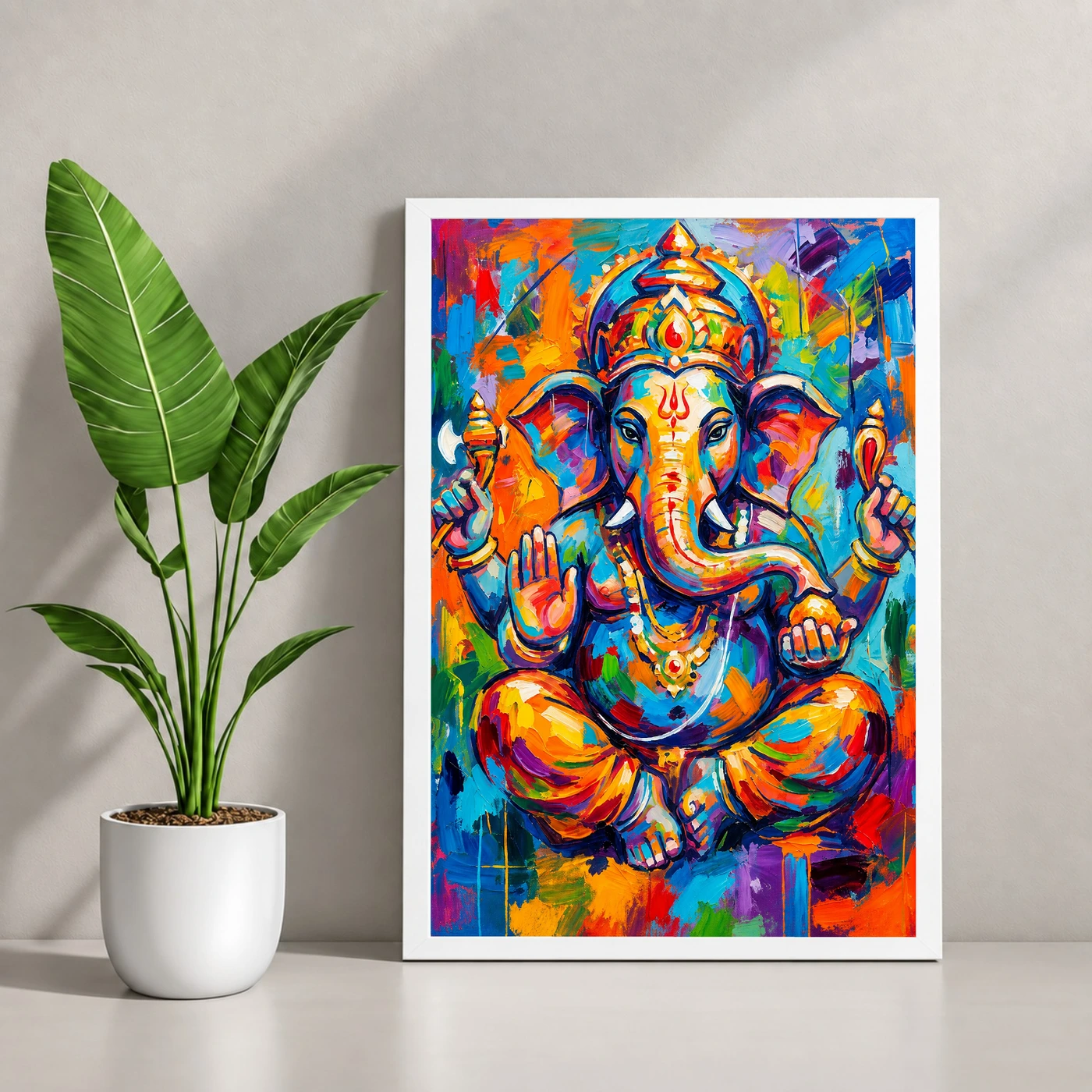 Ganesha Abstract Contemporary Bold Brushstroke Gallery Art Photo Frame, view 4