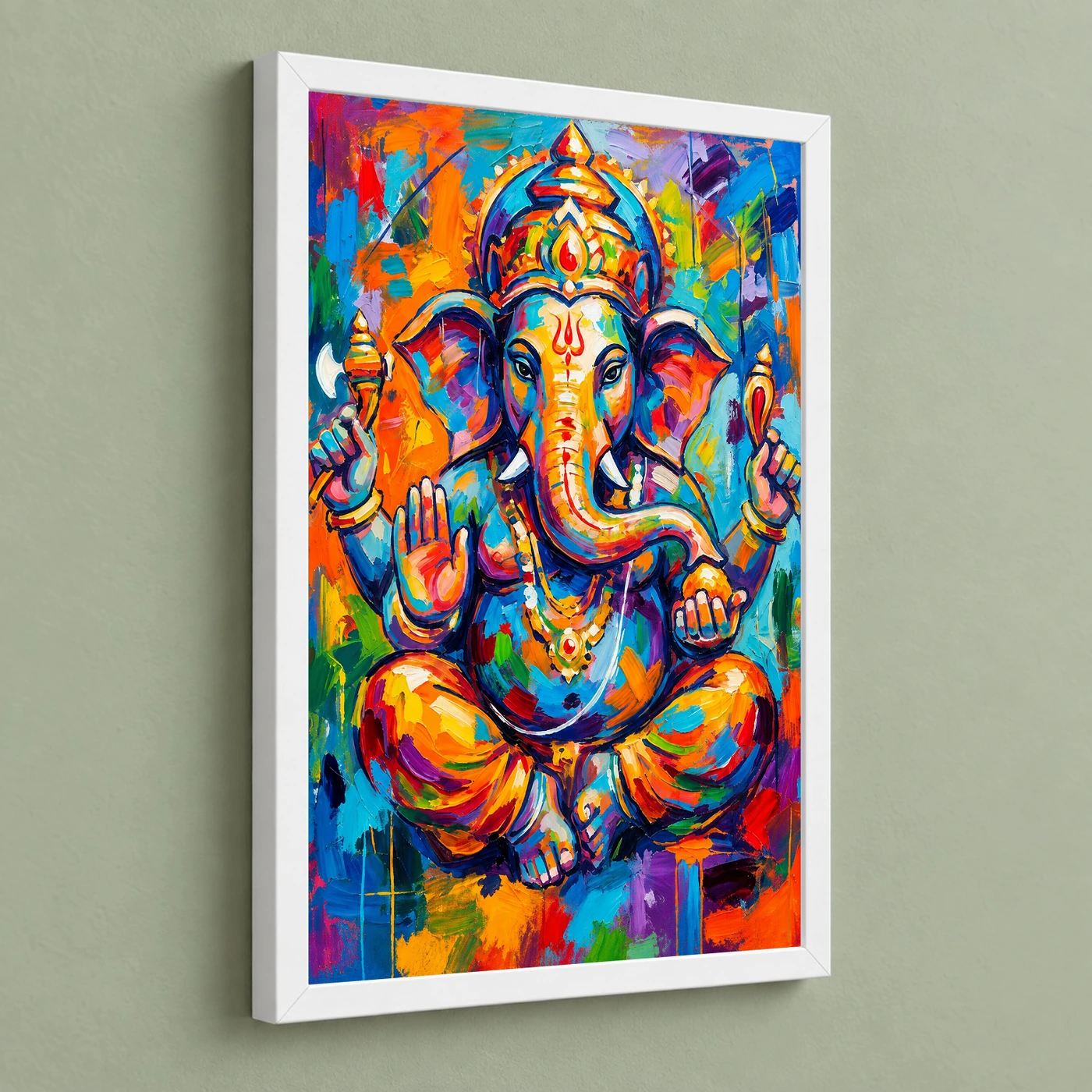 Ganesha Abstract Contemporary Bold Brushstroke Gallery Art Photo Frame, view 5