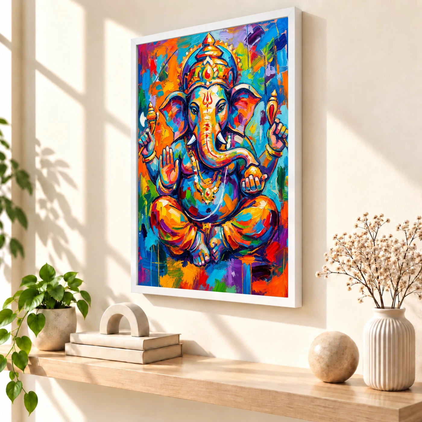 Ganesha Abstract Contemporary Bold Brushstroke Gallery Art Photo Frame, view 7