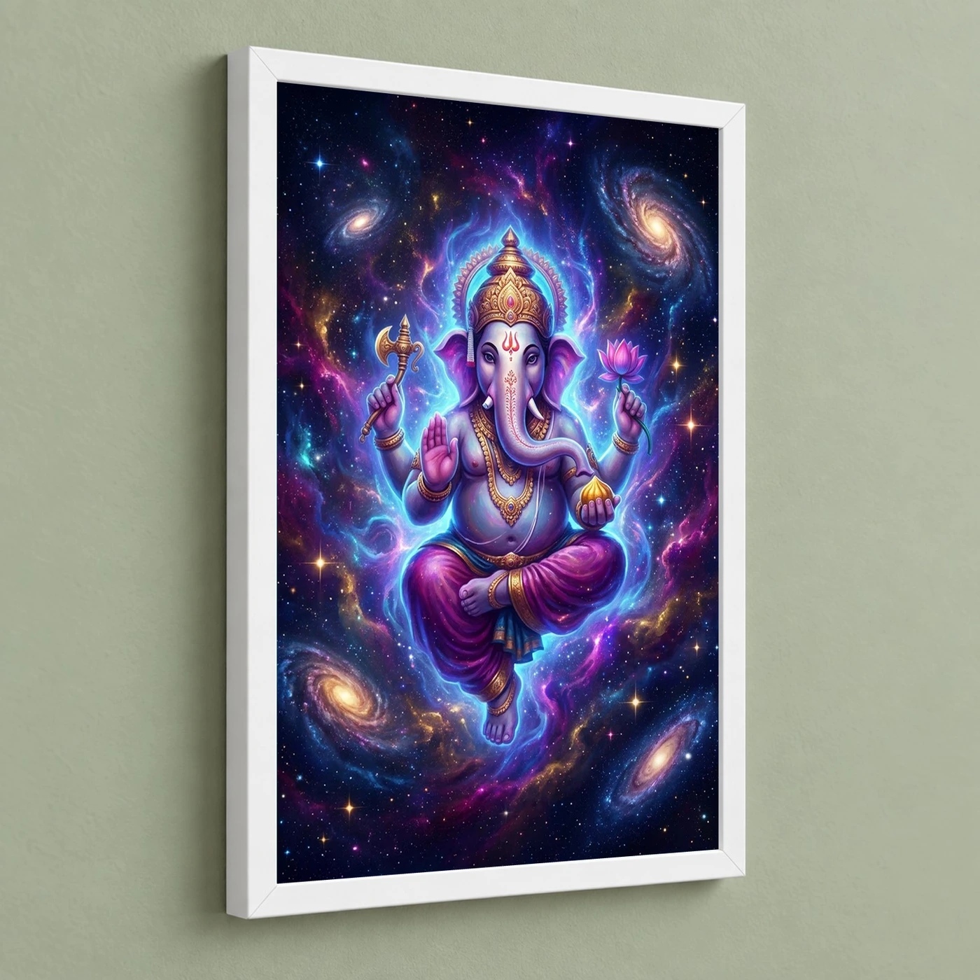 Ganesha Cosmic Universe Galaxy Divine Energy Spiritual Art Photo Frame, view 5