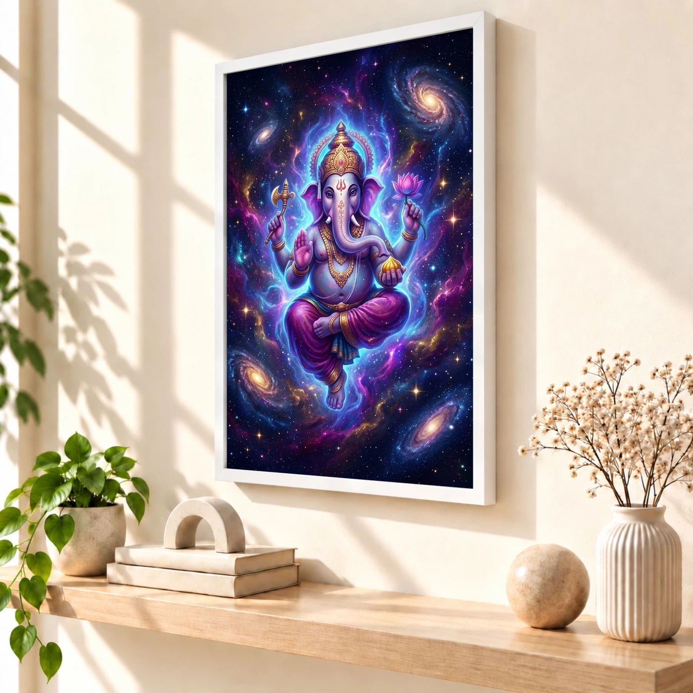 Ganesha Cosmic Universe Galaxy Divine Energy Spiritual Art Photo Frame, view 7