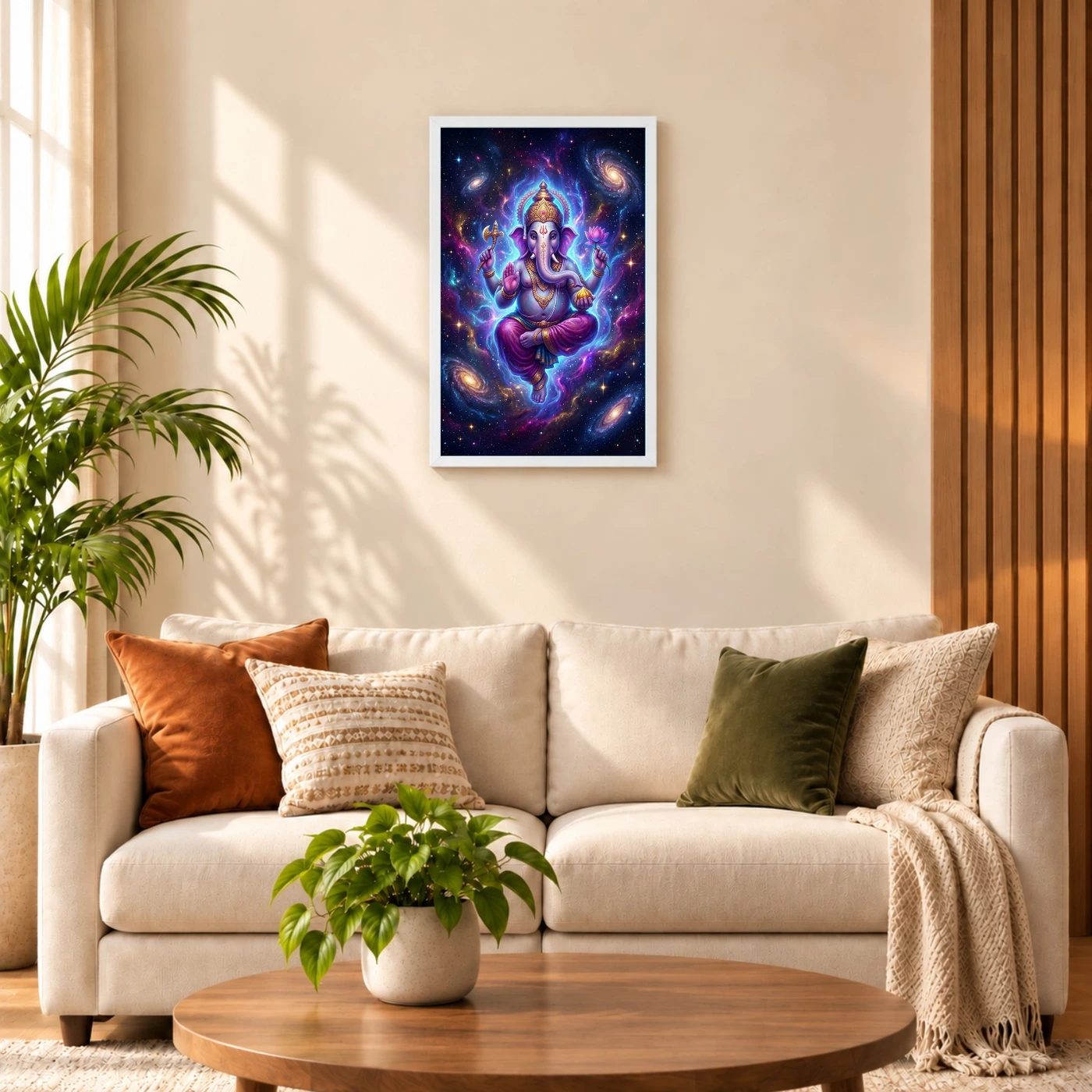 Ganesha Cosmic Universe Galaxy Divine Energy Spiritual Art Photo Frame, view 9