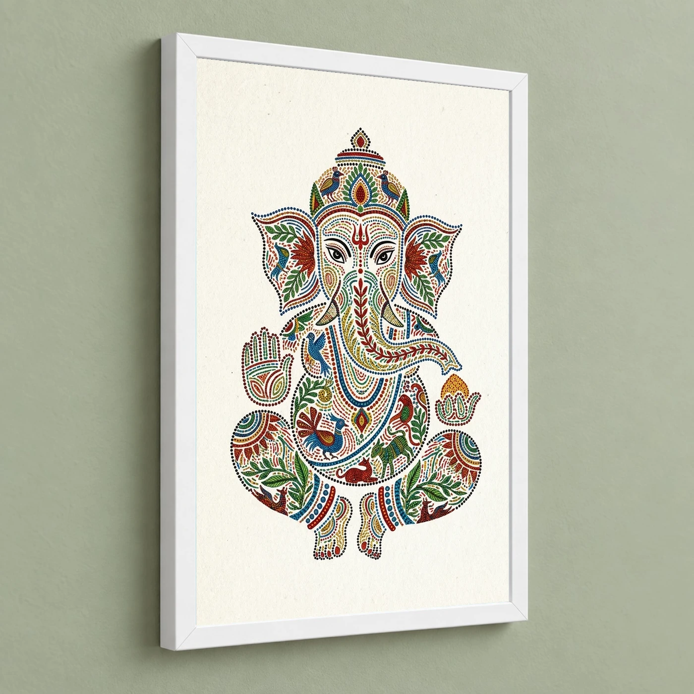 Ganesha Gond Tribal Art Colorful Madhya Pradesh Folk Art Photo Frame, view 5