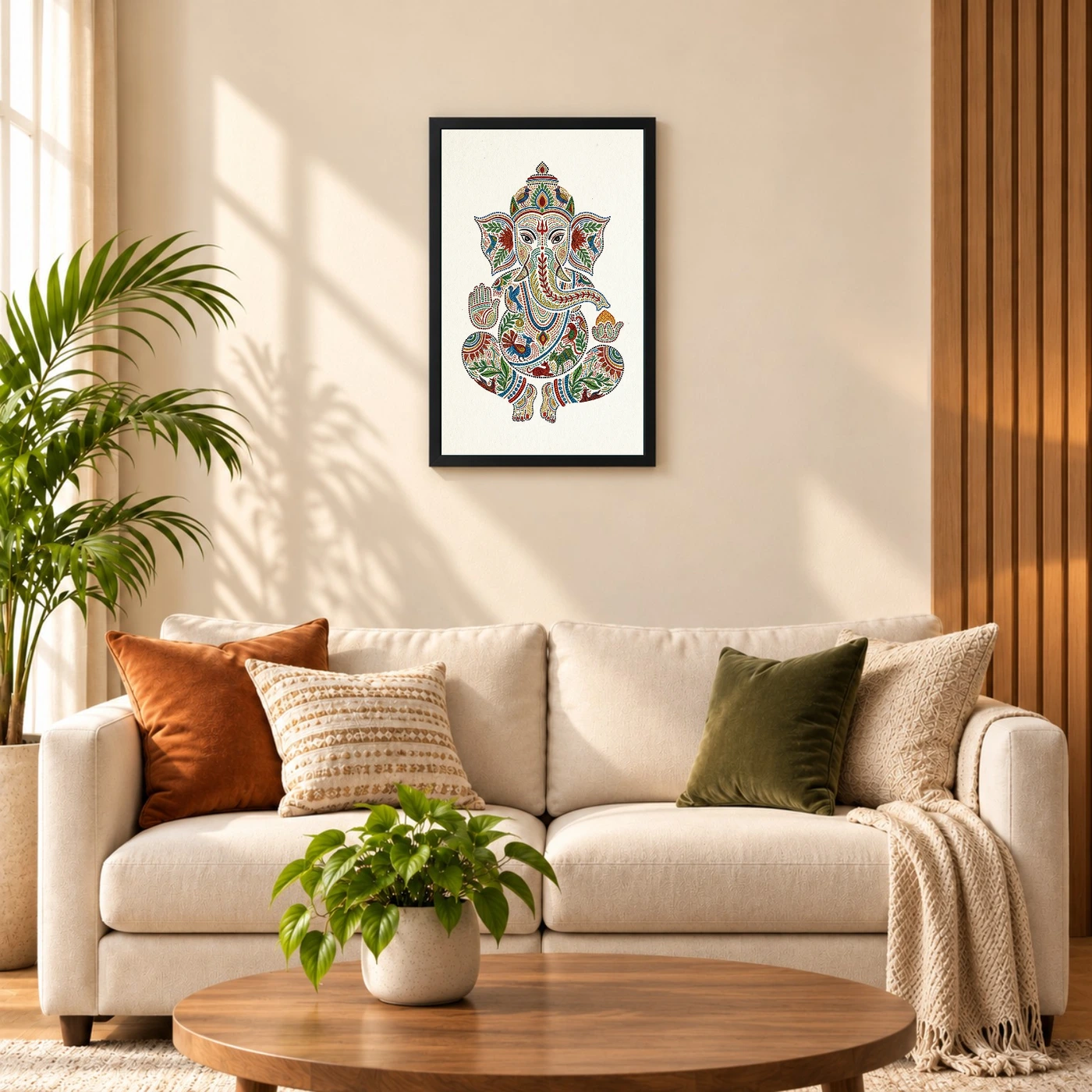 Ganesha Gond Tribal Art Colorful Madhya Pradesh Folk Art Photo Frame, view 8