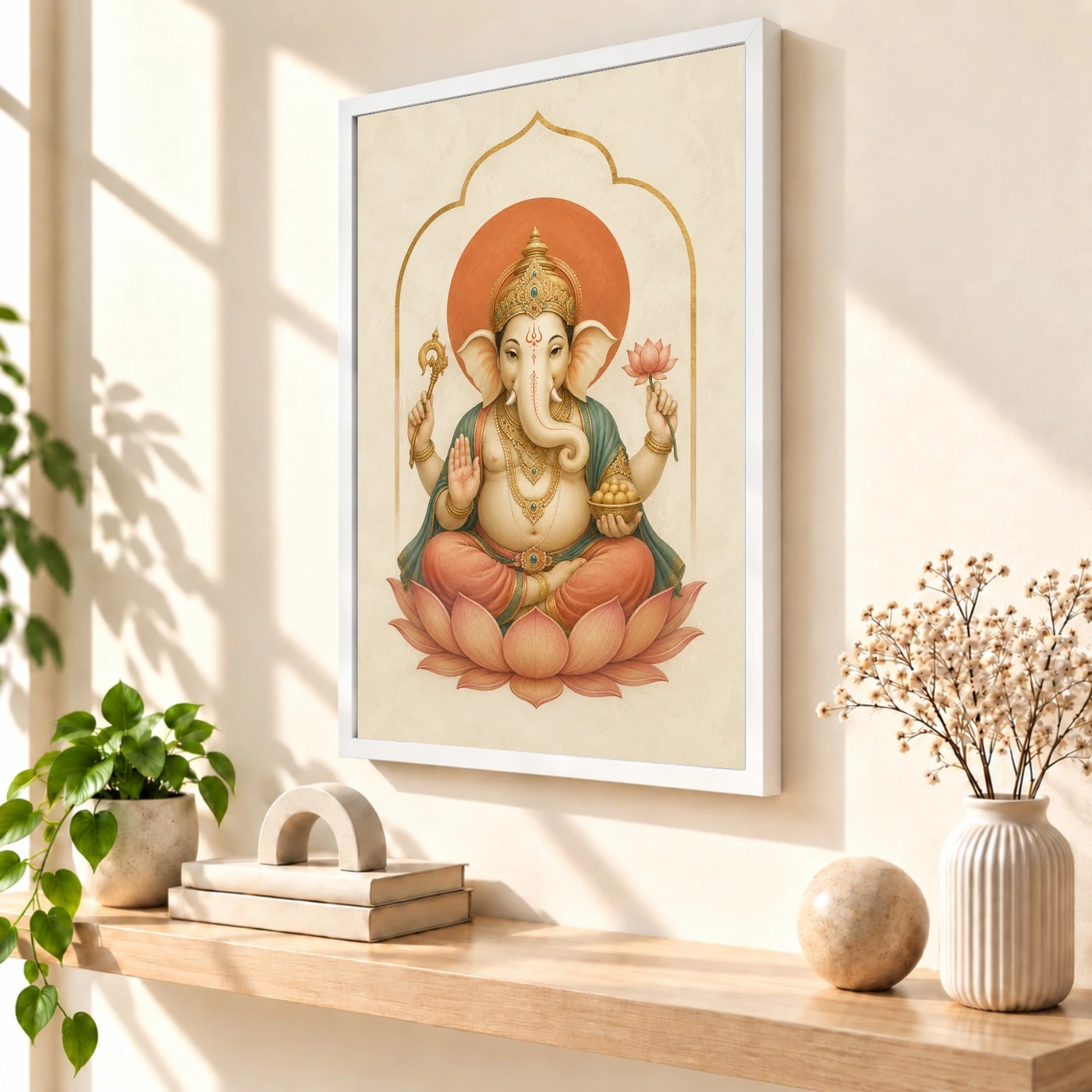 Ganesha — Modern Minimalist Ivory Art Frame, view 7