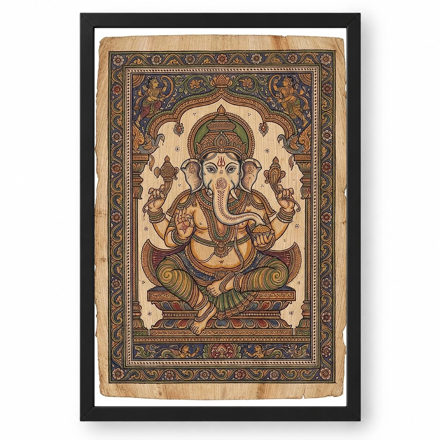 Ganesha Pattachitra Odisha Palm Leaf Traditional Art Photo Frame