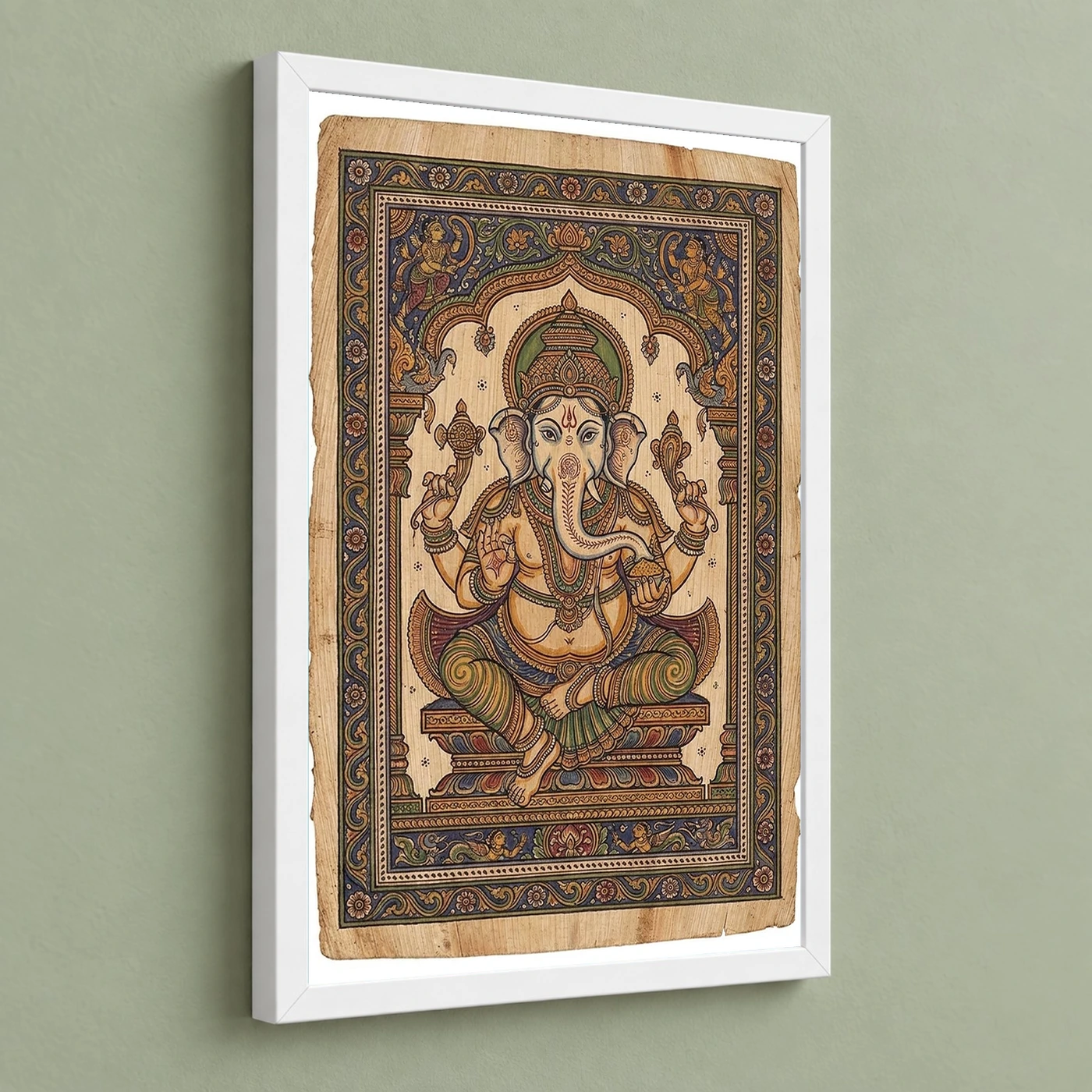 Ganesha Pattachitra Odisha Palm Leaf Traditional Art Photo Frame, view 5