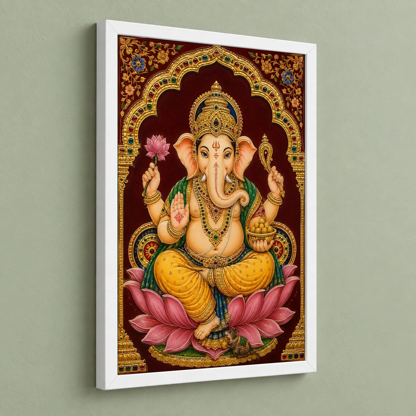 Ganesha — Tanjore Gold Traditional Art Frame, view 5