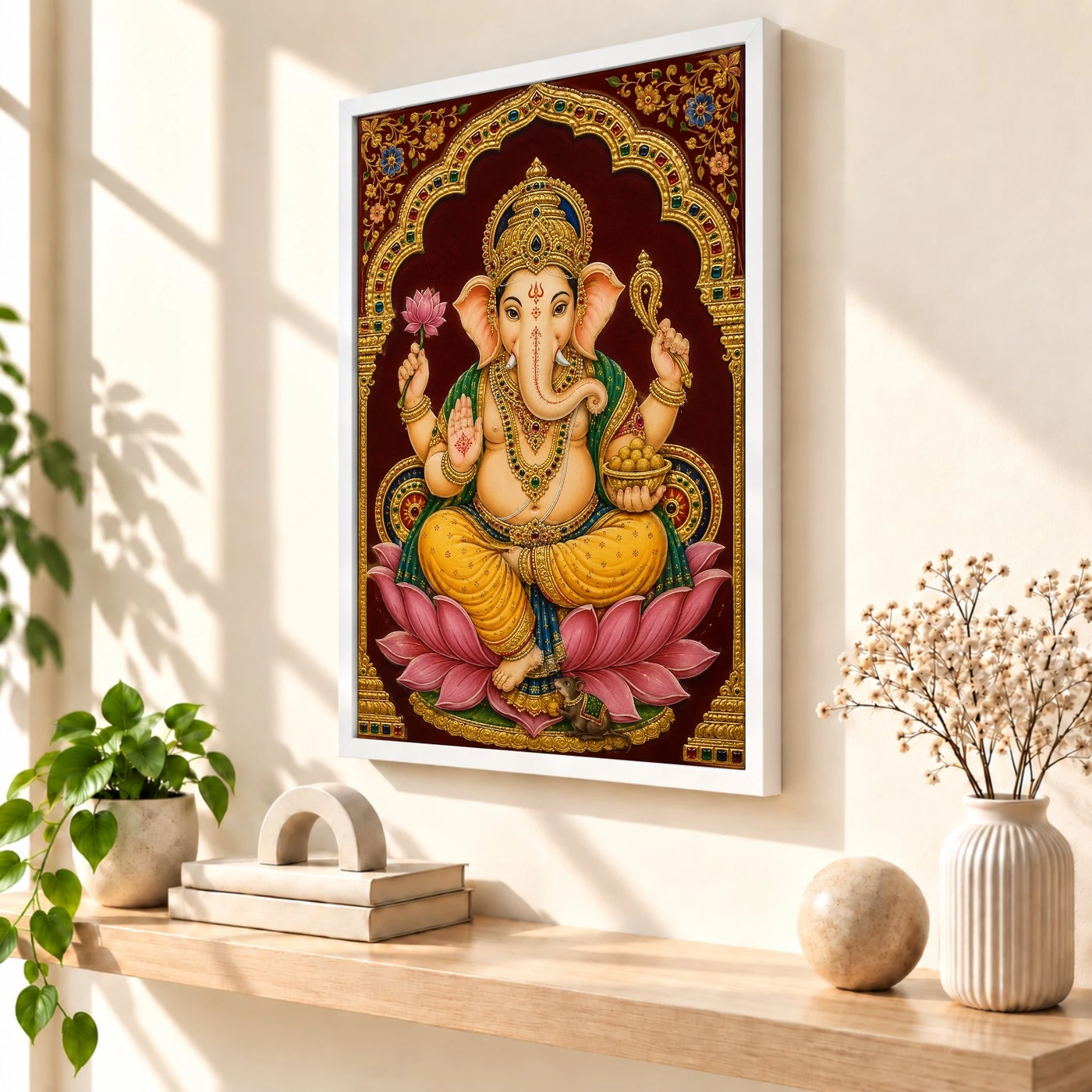 Ganesha — Tanjore Gold Traditional Art Frame, view 7