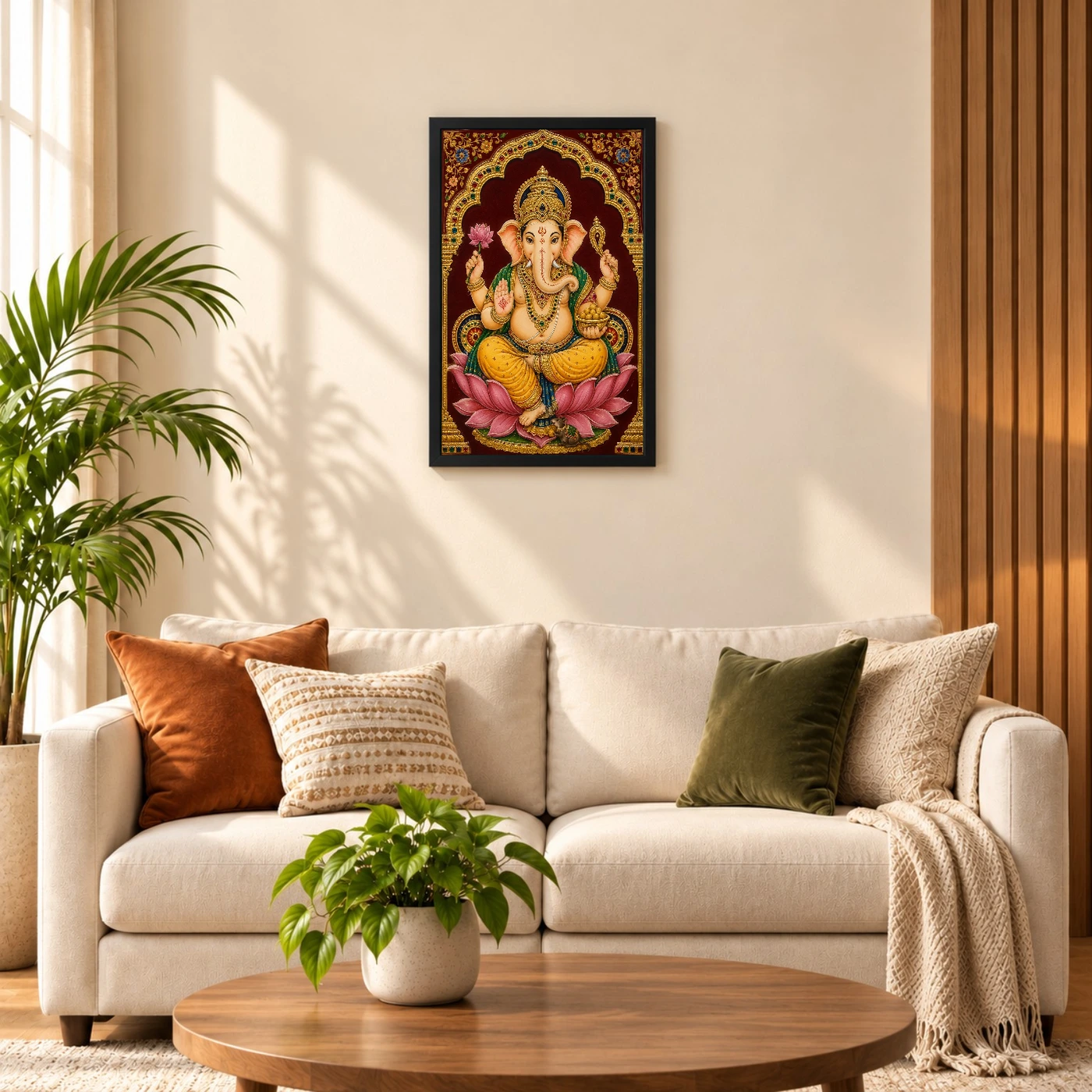 Ganesha — Tanjore Gold Traditional Art Frame, view 8