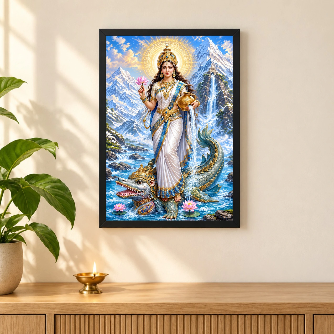 Ganga Maa Makara Vahana Photo Frame, view 3