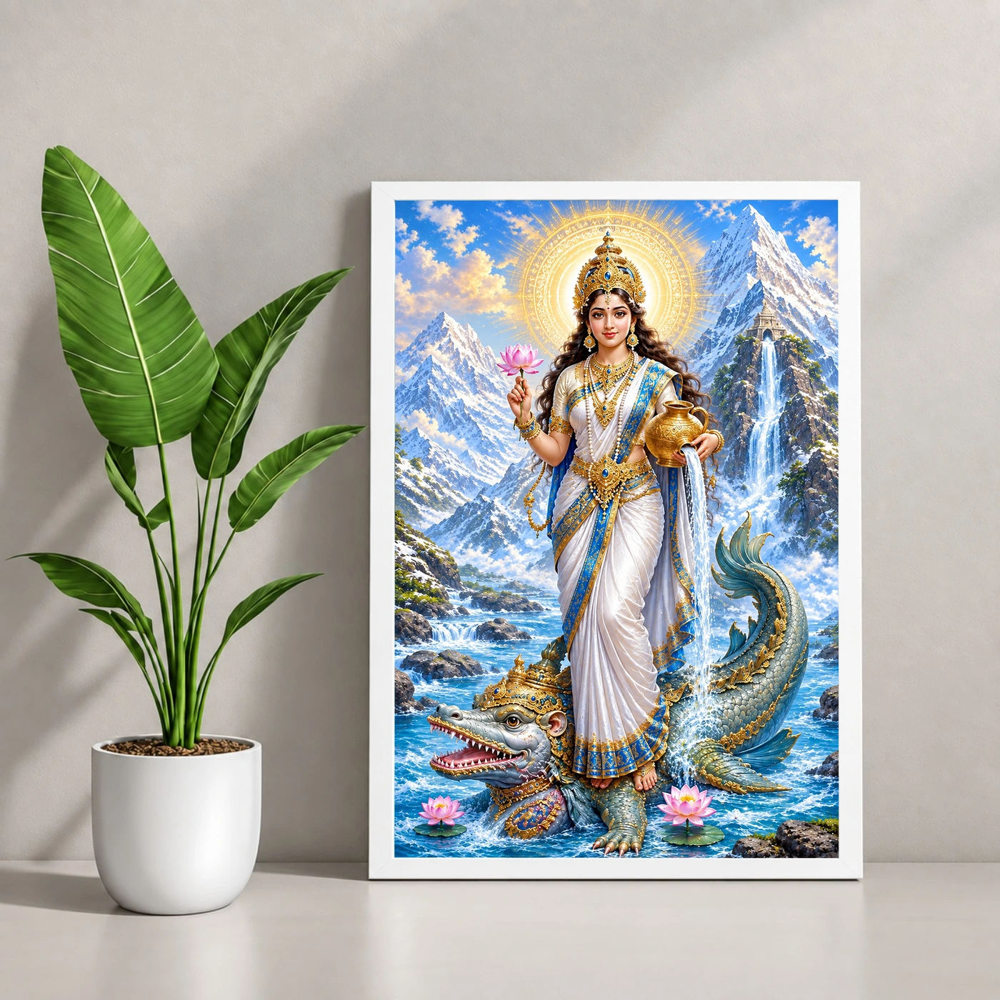 Ganga Maa Makara Vahana Photo Frame, view 4