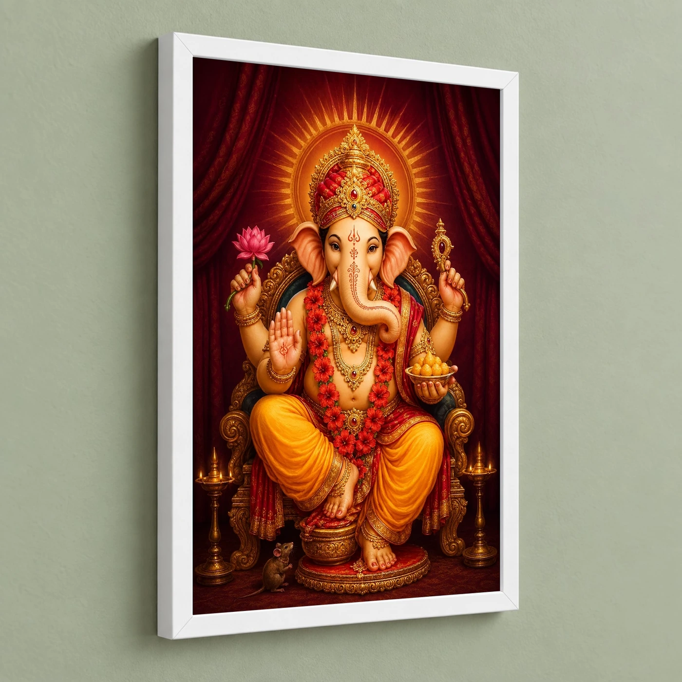 Ganpati Bappa — Royal Red Turban Festival Frame, view 5