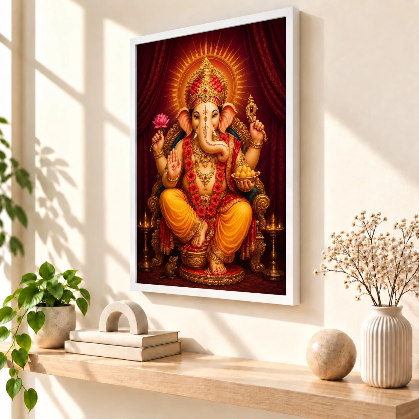 Ganpati Bappa — Royal Red Turban Festival Frame, view 7